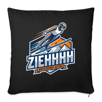 Ziehhhh ski jumping flight through the stadium - Sofa pillowcase 17,3'' x 17,3'' (45 x 45 cm) - black - Front