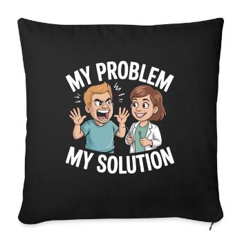 Pediatric Dentist My Problem My Pictogram Mom Dad - Sofa pillowcase 17,3'' x 17,3'' (45 x 45 cm) - black - Front