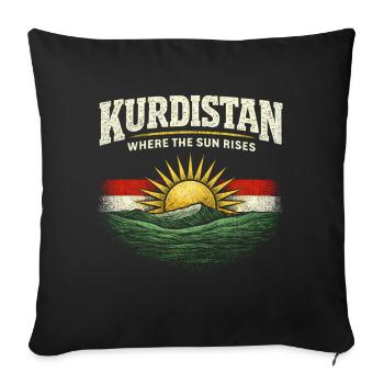 Kurdistan Là où se lève le soleil Kurdes Kurd - Housse de coussin décorative 45 x 45 cm - noir - Devant
