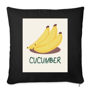 Cucumber Banana – Funny Pun Design - Sofa pillowcase 17,3'' x 17,3'' (45 x 45 cm) - black - Front