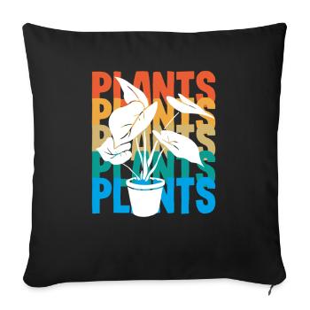 Succulentes Rétro Plant Lovers - Housse de coussin décorative 45 x 45 cm - noir - Devant