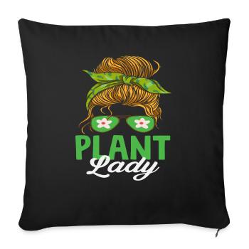 Amatrice des plantes Lady Love Plante succulente - Housse de coussin décorative 45 x 45 cm - noir - Devant