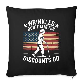 Senior Discount Funny Retirement - Sofa pillowcase 17,3'' x 17,3'' (45 x 45 cm) - black - Front