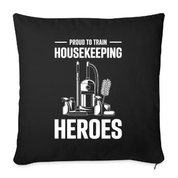 Équipe de nettoyage drôle Société de nettoyage Motive - Housse de coussin décorative 45 x 45 cm - noir - Devant