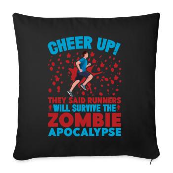Running Cheer Up They Said Runners Survive - Sofakissenbezug 45 x 45 cm - Schwarz - Vorne