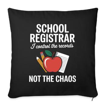 School Secretary Front Office School Gift - Sofa pillowcase 17,3'' x 17,3'' (45 x 45 cm) - black - Front