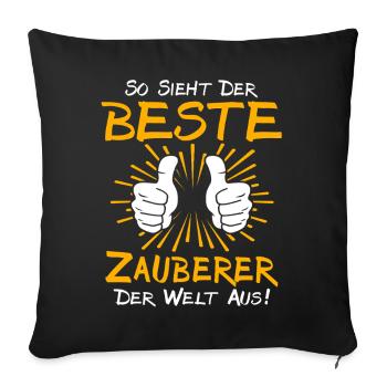 Idée cadeau sorcier - Housse de coussin décorative 45 x 45 cm - noir - Devant