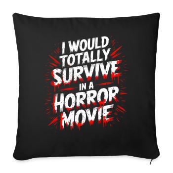 Scary Horror Movie Fans Halloween Horror Movie - Sofa pillowcase 17,3'' x 17,3'' (45 x 45 cm) - black - Front