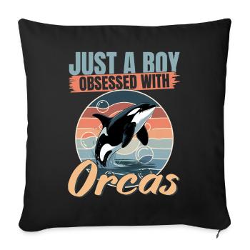 Funny Orca - Sofakissenbezug 45 x 45 cm - Schwarz - Vorne