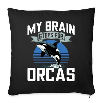 Funny Orca - Sofakissenbezug 45 x 45 cm - Schwarz - Vorne
