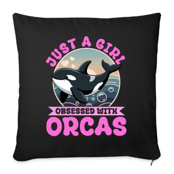 Funny Orca - Sofakissenbezug 45 x 45 cm - Schwarz - Vorne