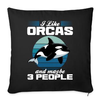 Funny Orca - Sofakissenbezug 45 x 45 cm - Schwarz - Vorne