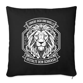Löwen-Circuitlogo Gestalte Dein Schicksal - Sofakissenbezug 45 x 45 cm - Schwarz - Vorne