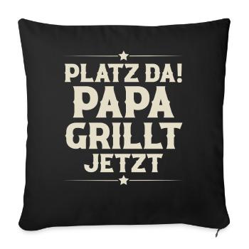 Dad Father Grilling - Sofa pillowcase 17,3'' x 17,3'' (45 x 45 cm) - black - Front