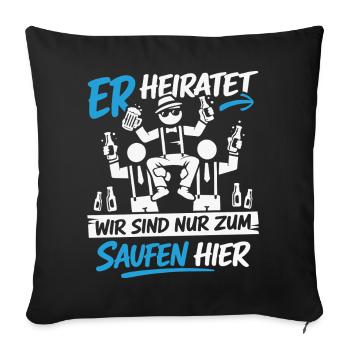 T-shirt homme de la fête de garçon Costume de la fête de garçon - Housse de coussin décorative 45 x 45 cm - noir - Devant