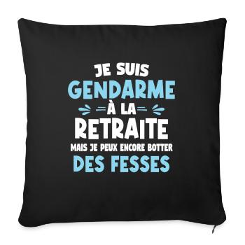 Je suis gendarme à la retraite mais je peux encore - Housse de coussin décorative 45 x 45 cm - noir - Devant