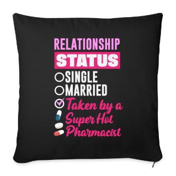 Relationship Status Pharmacist Pharmacy Technician - Sofa pillowcase 17,3'' x 17,3'' (45 x 45 cm) - black - Front
