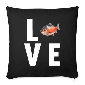 Lachse Lachs - Sofakissenbezug 45 x 45 cm - Schwarz - Vorne