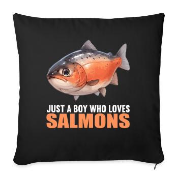 Lachse Lachs - Sofakissenbezug 45 x 45 cm - Schwarz - Vorne