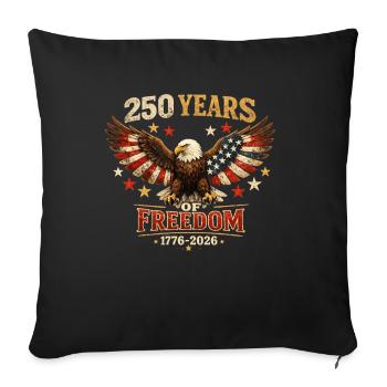 250 ans anniversaire de l’Amérique Aigle de la Liberté - Housse de coussin décorative 45 x 45 cm - noir - Devant