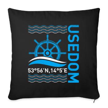 Island USEDOM Baltic Sea Usedom Holiday Fun - Sofa pillowcase 17,3'' x 17,3'' (45 x 45 cm) - black - Front