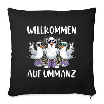 Vacances d’Ummanz BIENVENUE À UMMANZ Lustig - Housse de coussin décorative 45 x 45 cm - noir - Devant