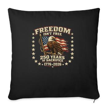 Freiheit ist nicht kostenlos 250 Jahre Amerika-Jubiläum - Sofakissenbezug 45 x 45 cm - Schwarz - Vorne