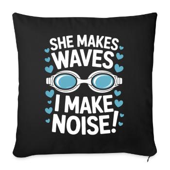 Dictions de natation : Drôle de cadeau de natation - Housse de coussin décorative 45 x 45 cm - noir - Devant