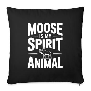 L’orignal est mon animal spirituel - Housse de coussin décorative 45 x 45 cm - noir - Devant