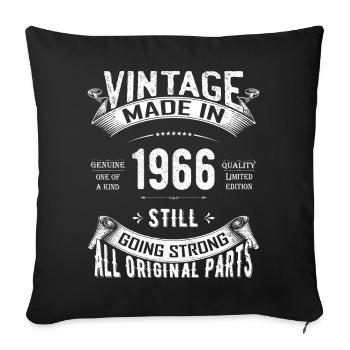 Vintage 1966 toujours en bonne vie - Housse de coussin décorative 45 x 45 cm - noir - Devant