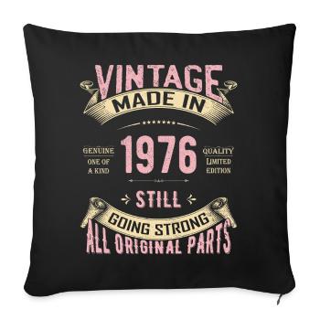 Vintage 1976 Still Going Strong - Sofa pillowcase 17,3'' x 17,3'' (45 x 45 cm) - black - Front