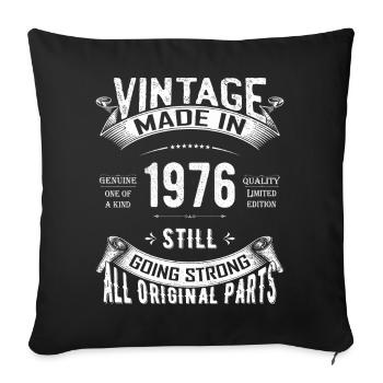 Vintage 1976 Still Going Strong Badge - Sofa pillowcase 17,3'' x 17,3'' (45 x 45 cm) - black - Front