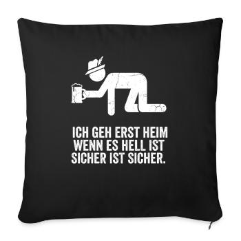 Sicher ist sicher (Bier-Motiv) - Sofakissenbezug 45 x 45 cm - Schwarz - Vorne