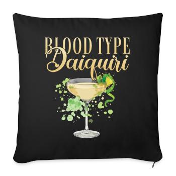 Cocktail de jeune fille Daiquiri - Housse de coussin décorative 45 x 45 cm - noir - Devant