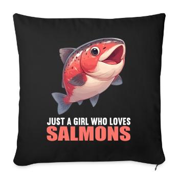 Lachse Lachs - Sofakissenbezug 45 x 45 cm - Schwarz - Vorne