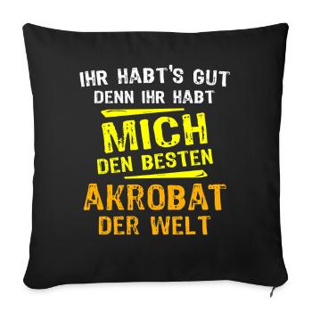 Don d’Acrobate - Housse de coussin décorative 45 x 45 cm - noir - Devant