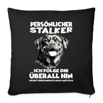 Rottweiler T Propriétaire de chien Vêtements pour chiens Rotti Ro - Housse de coussin décorative 45 x 45 cm - noir - Devant