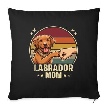Retro Labrador Mom Foxred Paw Clash - Sofa pillowcase 17,3'' x 17,3'' (45 x 45 cm) - black - Front