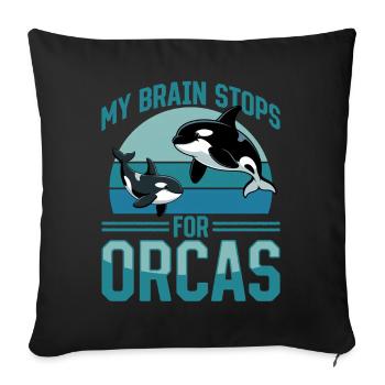 Funny Orca - Sofakissenbezug 45 x 45 cm - Schwarz - Vorne