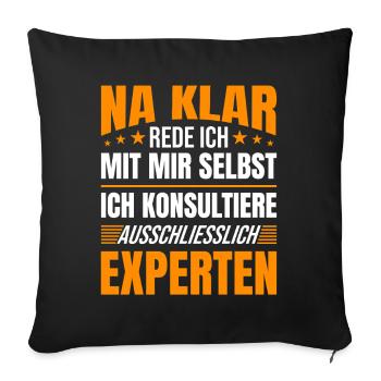 Auto-discussion en disant l’opinion d’expert - Housse de coussin décorative 45 x 45 cm - noir - Devant