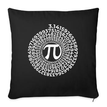 Symbole Pi avec spirale de nombres | Numéro de district 3.1415 - Housse de coussin décorative 45 x 45 cm - noir - Devant
