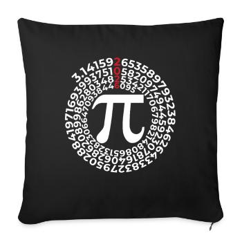 Jour Pi 2026 avec Spirale des Nombres | Numéro de district 3.1415 - Housse de coussin décorative 45 x 45 cm - noir - Devant