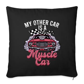 Classic Car Collector My Other Car Is A Muscle Car - Sofa pillowcase 17,3'' x 17,3'' (45 x 45 cm) - black - Front