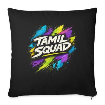 Tamil Squad Tamilisch Sri Lanka - Sofa pillowcase 17,3'' x 17,3'' (45 x 45 cm) - black - Front