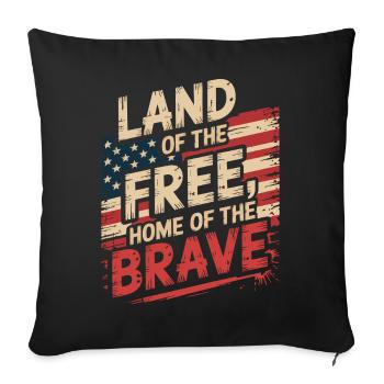 Land of the Free - USA Vintage Flag - Sofa pillowcase 17,3'' x 17,3'' (45 x 45 cm) - black - Front