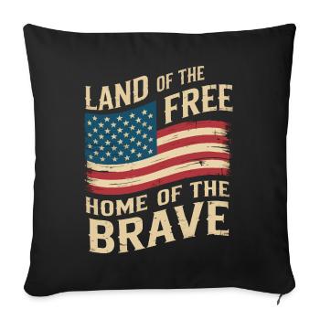 Land of the Free - USA Vintage Flag - Sofa pillowcase 17,3'' x 17,3'' (45 x 45 cm) - black - Front