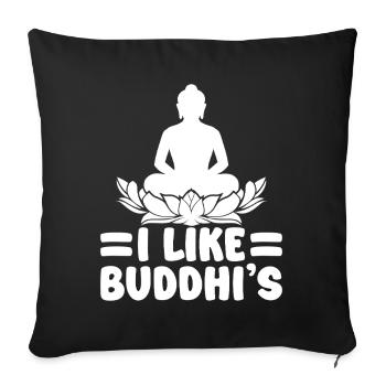 Pilates Enthusiasts I Like Buddhi ́s Pilates - Sofa pillowcase 17,3'' x 17,3'' (45 x 45 cm) - black - Front