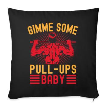 Les passionnés de fitness me donnent des tractions de calistnique - Housse de coussin décorative 45 x 45 cm - noir - Devant