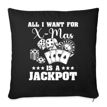 Casino Christmas Gambling - Sofa pillowcase 17,3'' x 17,3'' (45 x 45 cm) - black - Front
