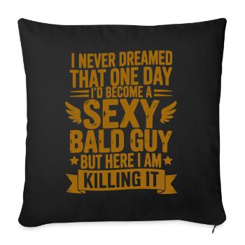 Sexy chauve qui cartonne - Housse de coussin décorative 45 x 45 cm - noir - Devant